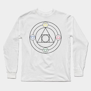 The philosopher's stone and the elements of nature, creative design - Creative illustration Long Sleeve T-Shirt